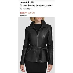 Andrew Marc New York Genuine Leather Belted Jacket – Size Medium – NEW